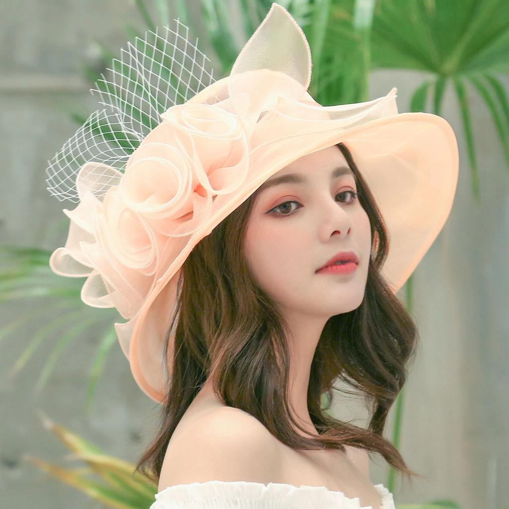 Ladies Sun Hat Elegant Mesh Sun Hat Wedding Hat Lightweight Travel Accessories Garden Parties Festivals Cap