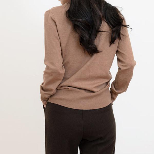 t-shirt for women V-line neck knit tshirt date look Korea fashion