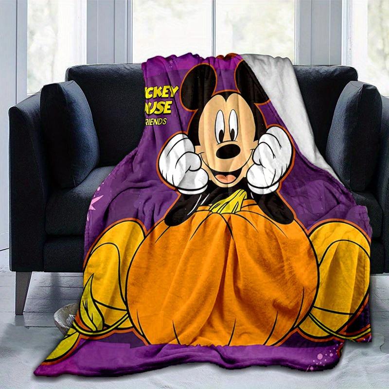 1pc,Disney Mickey Mouse Halloween Pumpkin Throw Blanket Home Decor, Couch Cover, Outdoor, Gifts, Bedroom, Living Room, Travel