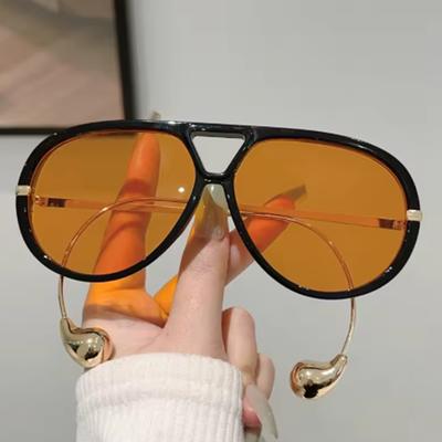 Occhiali da Sole Aviatore Oversize di Lusso di Marca Designer Donna Per Uomo 2025 Popolari Vintage Occhiali da Sole Punk Doppio Ponte Ombra UV400