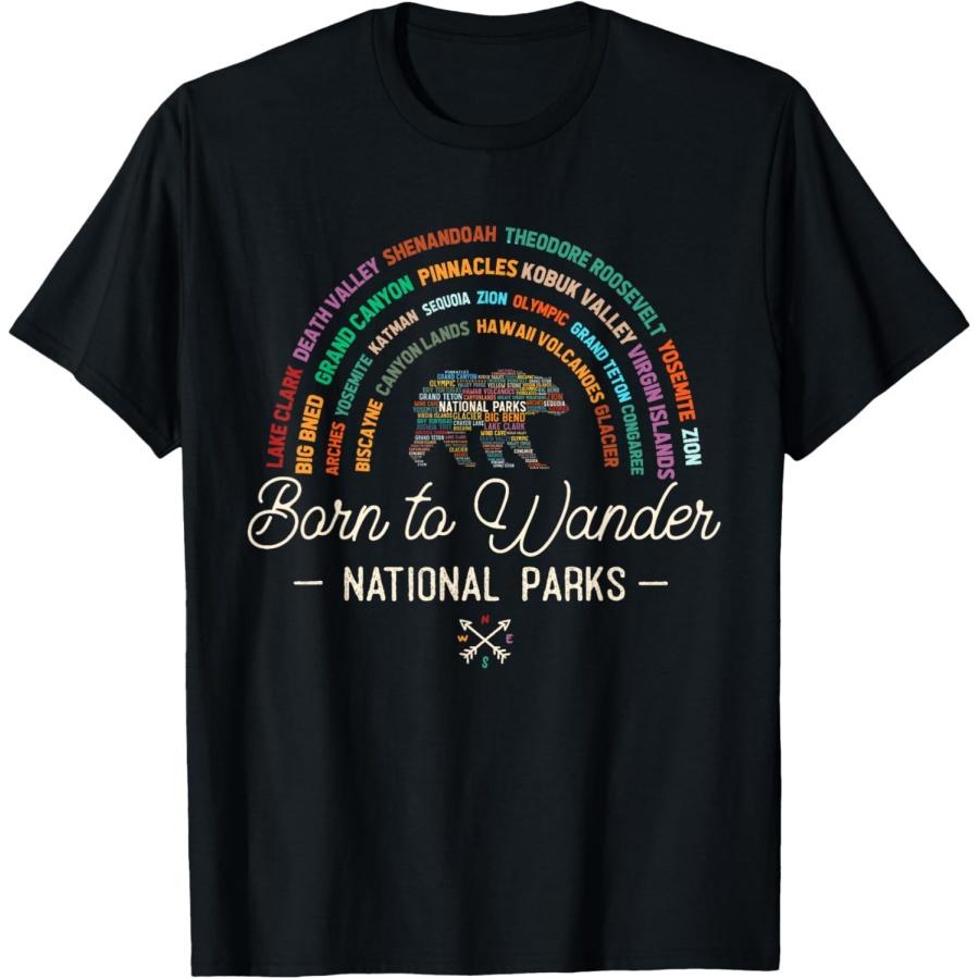 National Parks USA List Word Cloud Bear Camping & Hiking T-Shirt XXXXXL