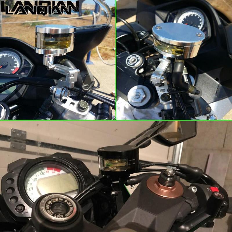 Universal CNC Motorcycle Brake Fluid oil Reservoir support Cup aluminum oil tank brake bracket R1 R3 R6 GSXR GSR 600 750 1000