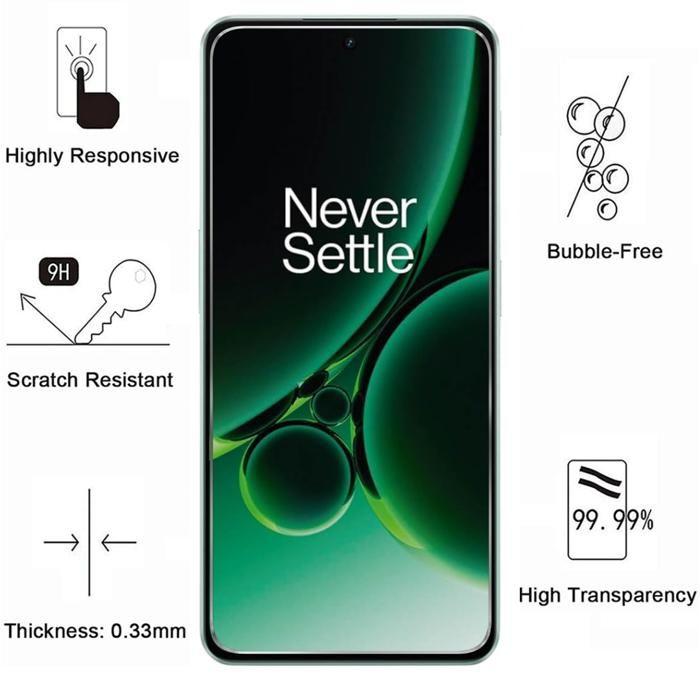 Screen Protector - Phonillico - OnePlus Nord 3 5G - 2 Pack - Tempered Glass - Scratch Resistant