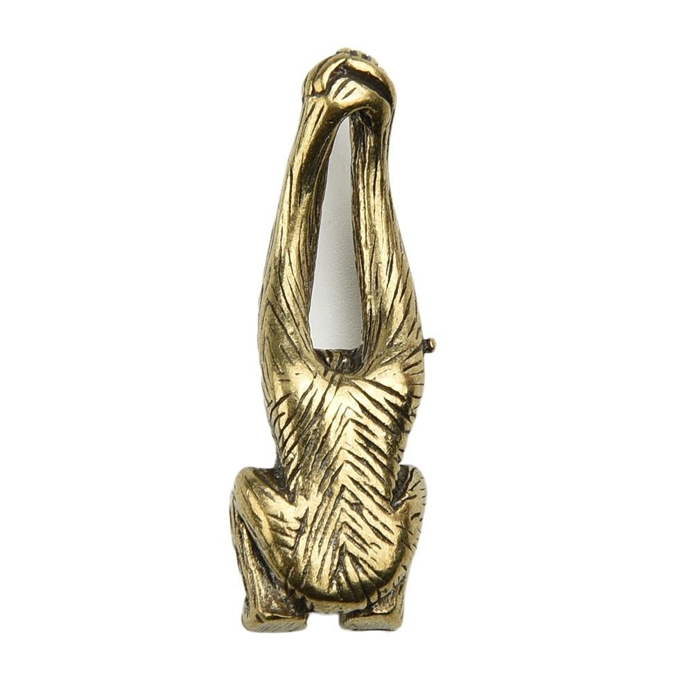 Convenient Monkey Ornament Animal Figurine Mini Statue Vintage Vivid Antique Brass Craft Decoration Desk Display