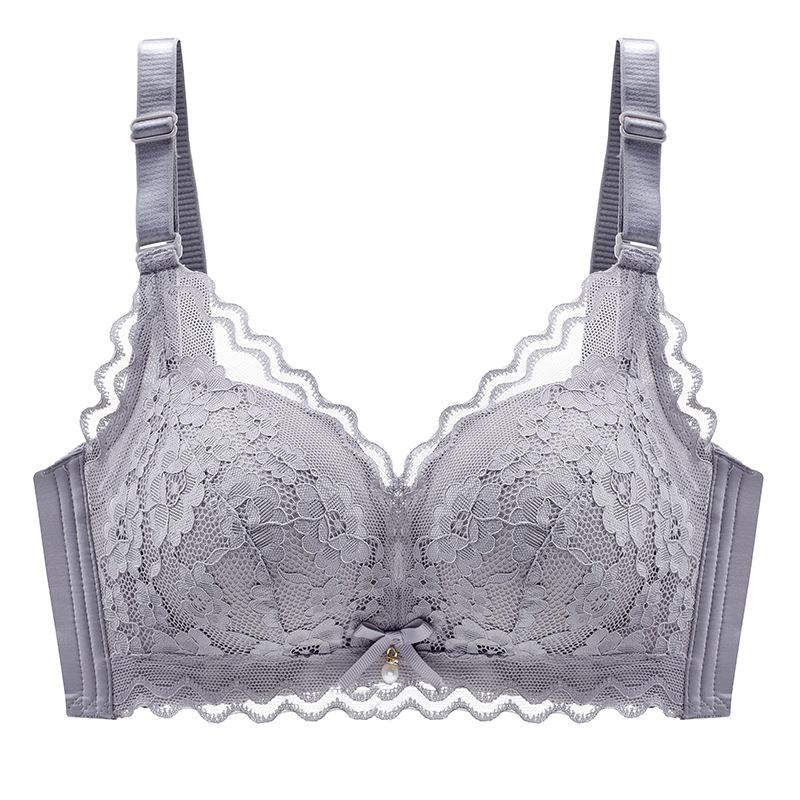 Lace Underwear Women's Small Breasts Gather Without Steel Ring To Close the Breasts, Sexy and Comfortable, Adjustable Upper Support Thickened Cup Bra