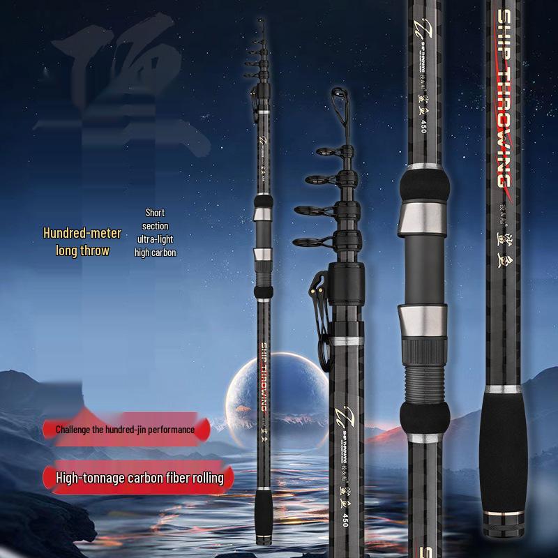 Ultra-Portable Carbon Sturgeon Casting Rod: Lightweight, Ultra-Hard, Long-Distance Sea Throwing Rod Set 2.1m