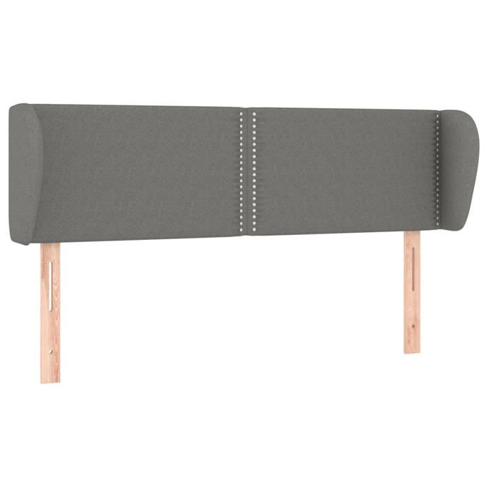 Tête de lit - Avec oreilles - Gris foncé - 147x23x78/88 cm - Hauteur réglable