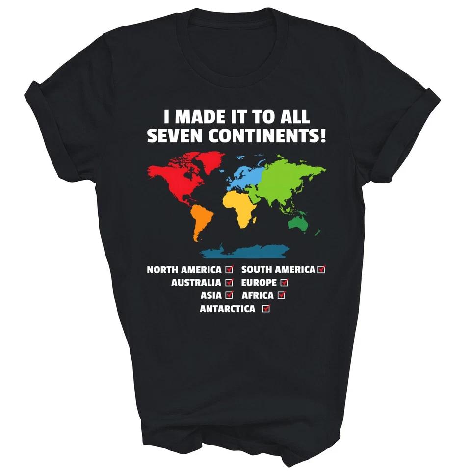 World Traveler Seven Continents 7 Continents T-Shirt L