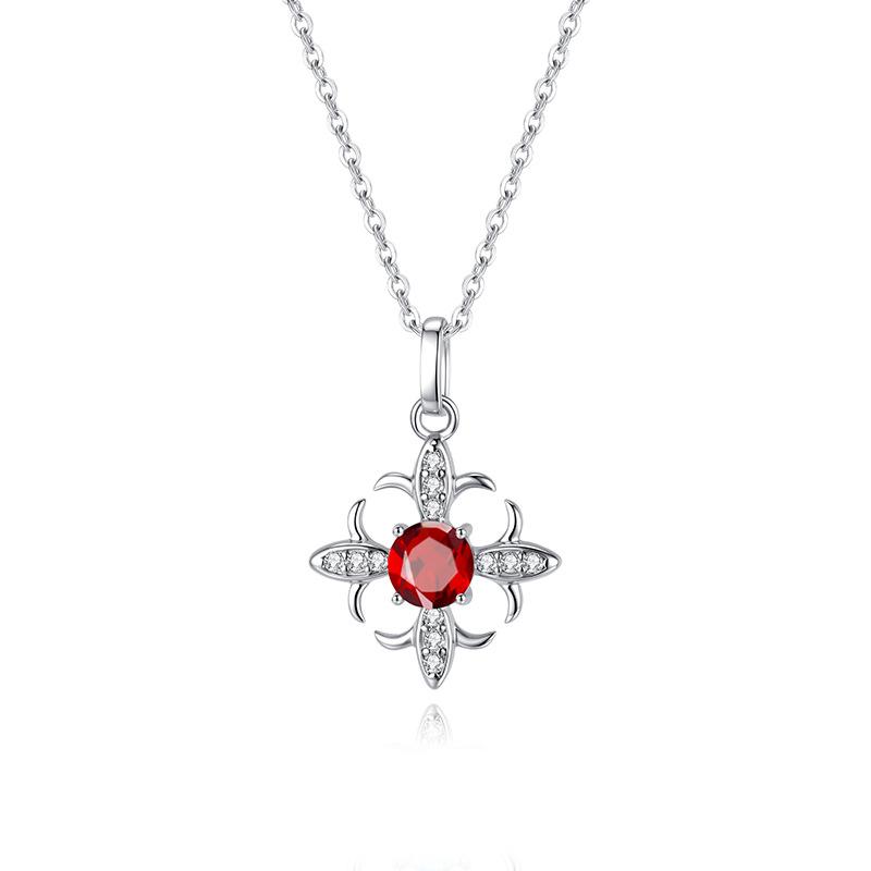 S925 pure silver necklace women's olivine crystal stone diamond pendant light luxury niche design moon star lock bone chain fashion jewelry gift