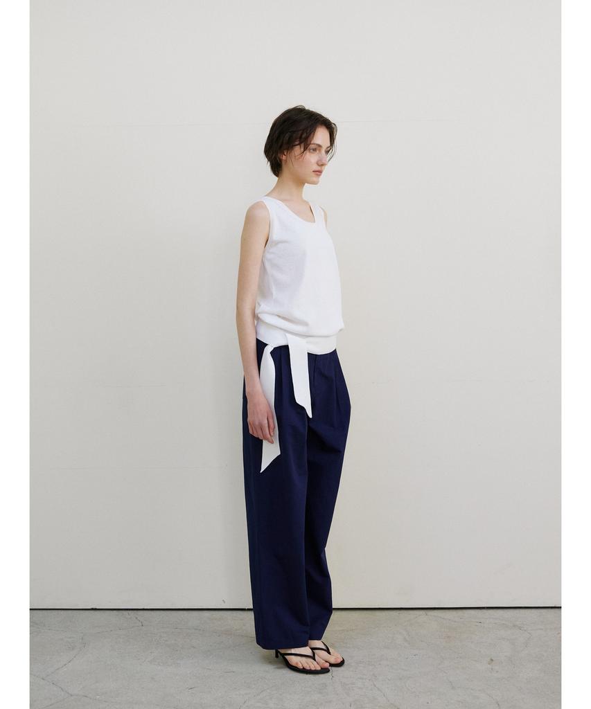 Ninnis Tie Sleeveless Knit Top (White)