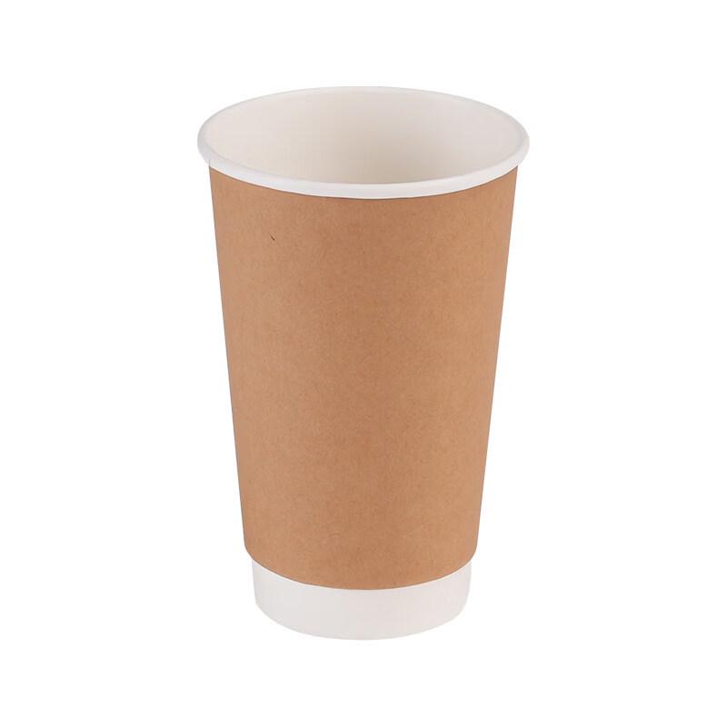 Disposable Double-Wall Kraft Coffee Cups with Lids