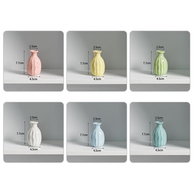 Bonbonfarbe Keramikvase Kleine Nordische Blumenflasche Mini Blumenpflanzenflaschen Töpfe Keramikvasen Hydroponische Pflanzenbedarf