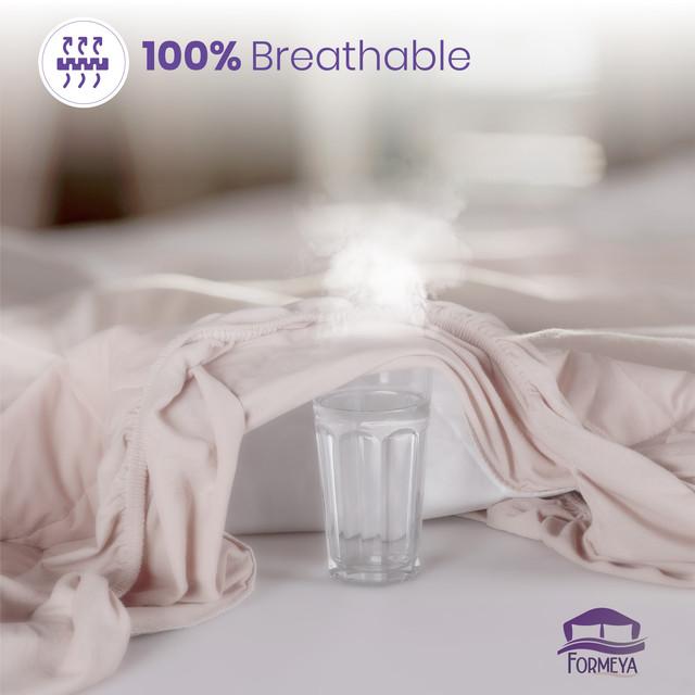 Formeya Brown Quilted Liquid Proof Mattress Protector Fitted Mattress Mattress Sheet 100% Cotton