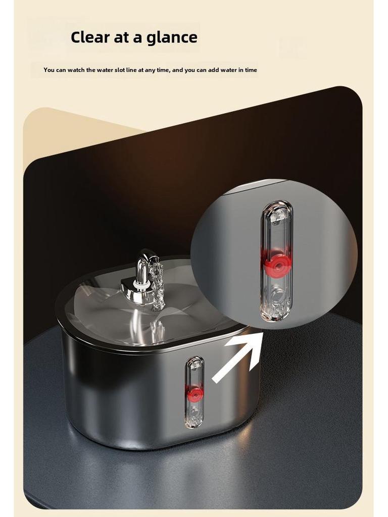 Fontána pro mazlíčky: Velkokapacitní nerezová napáječka 304 s cirkulačním filtrem pro kočky a psy