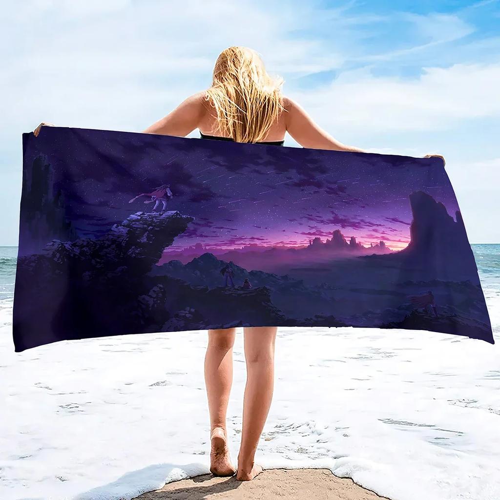 Mikrofaser Pool Sanddicht Strandtuch Decke Schnell Schnelltrocknend Sandfrei Dicht Außen Reise Schwimmen Mikrofaser Landschaft Geschenk
