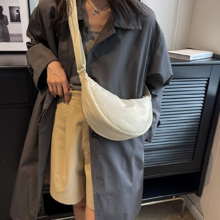 Simple Crossbody Bag for Women Nylon Shoulder Bag Dumpling Bag Satchel Bag