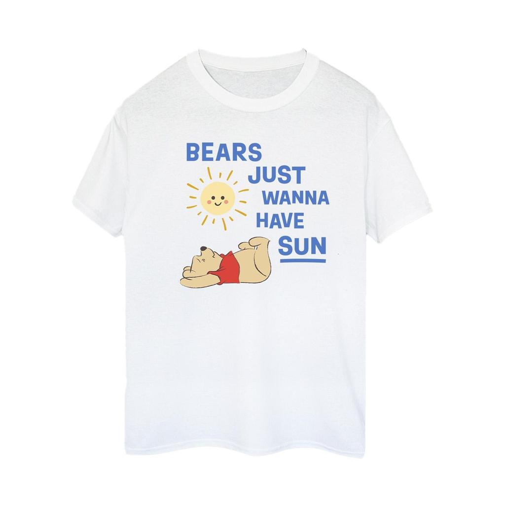 Disney Womens/Ladies Winnie The Pooh Bears Just Wanna Have Sun Cotton Boyfriend T-Shirt