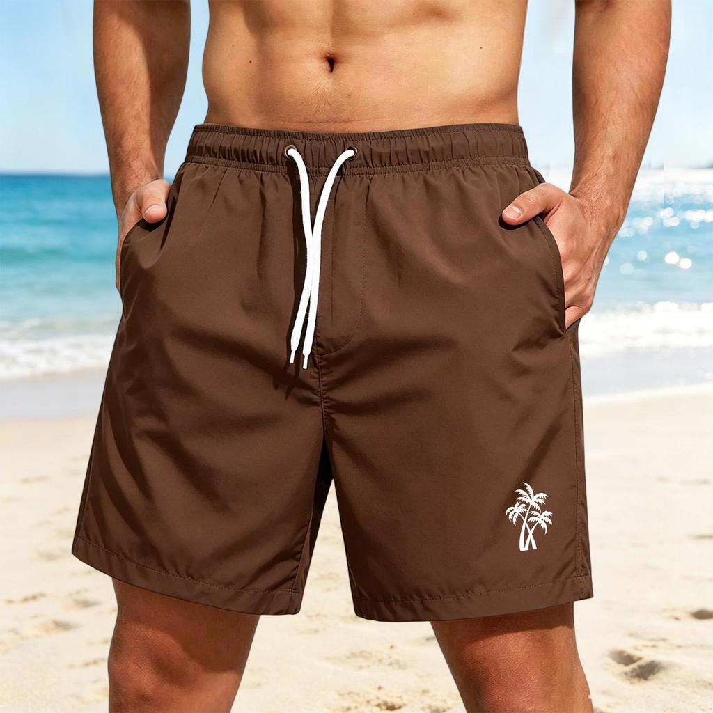 Men's Quick-Dry Hawaiian Print Beach Shorts for Summer Vacation