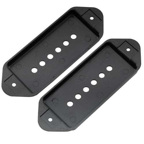 Musiclily Pro 49.2mm P90 Dog-Ear Neck Position Short/Low Neck Pickup Covers for USA Gibson and Vintage-Style Epiphone, Black (Set of 2)