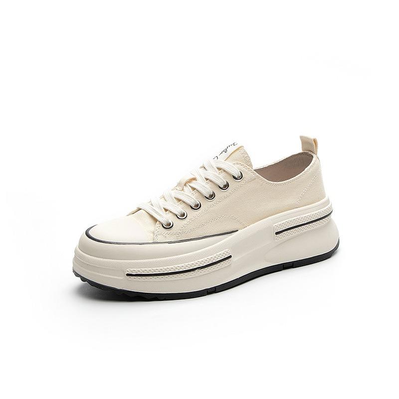 Platform canvas shoes women's spring new fashion versatile casual white shoes women's sports board shoes