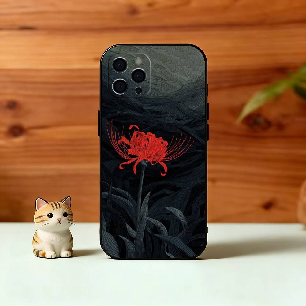 

R-Красный Паук Лилия Цветок Ада Чехол для Телефона Для iPhone 17, 16,15,14,13,12,11 Plus,Pro Max, Другие Мягкий Черный Чехол iPhone16se4