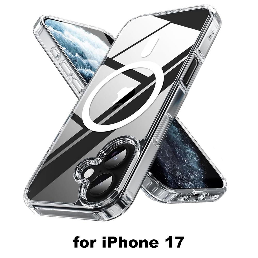 

Магнитный беспроводной зарядный чехол Magsafe для iPhone 17 Pro Max iPhone17 Air Прозрачный Гибридный Жесткий Чехол Мягкий Чехол Для iPhone17ProMax