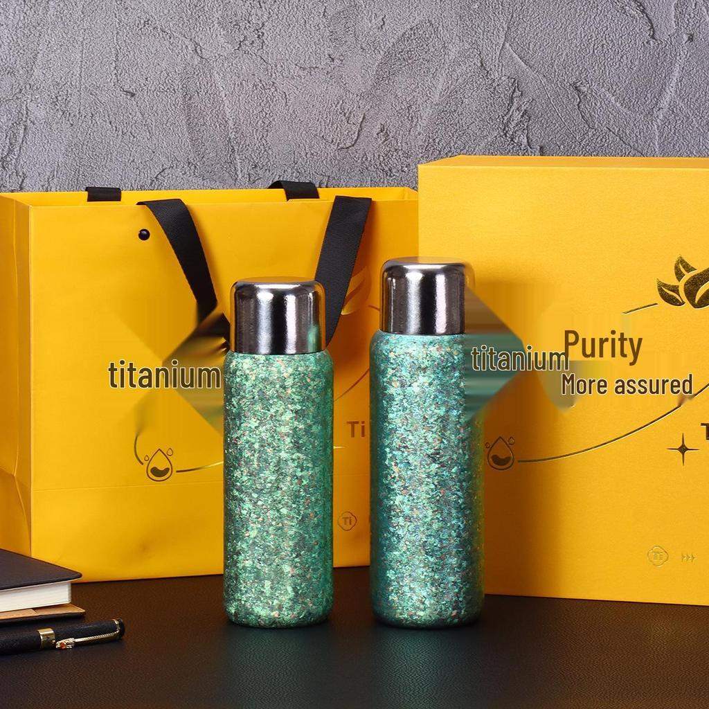 Luxury Pure Titanium Magnetic Seal Thermos Cup - Tea & Water Separator