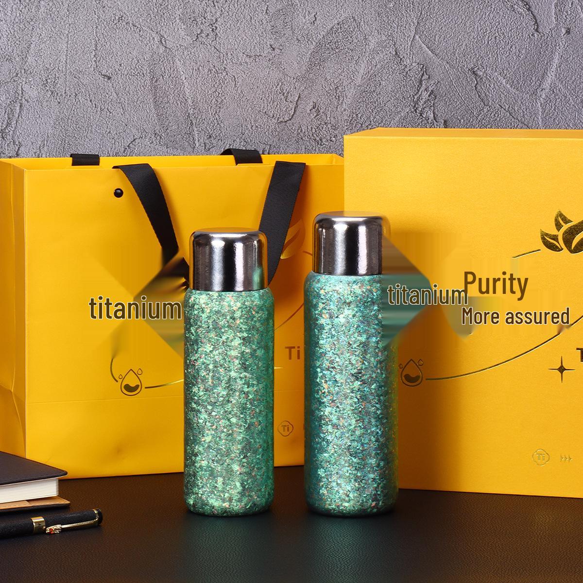 Luxury Pure Titanium Magnetic Seal Thermos Cup - Tea & Water Separator
