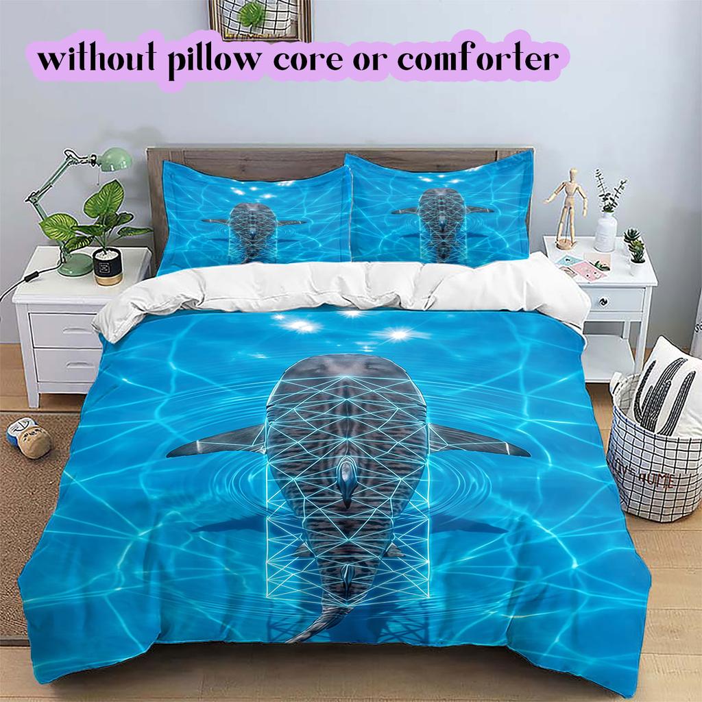 Seawater marine organisms Pattern Bedding,Quilt Set Quilt Cover Pillowcase Home Birthday Gift (1*duvet cover+2*pillowcase,without core)