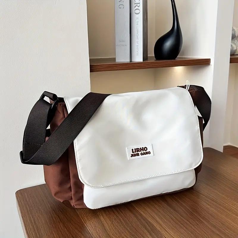 

Ретро наплечная сумка женская большой вместимости студенческая сумка-мессенджер для занятий мужская простая и универсальная сумка-мессенджер коричневый