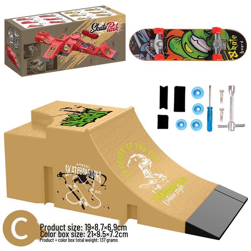 Набор сцены парка для фингерскейтборда через границу: Профессиональная соревновательная площадка и креативные игрушки для детей