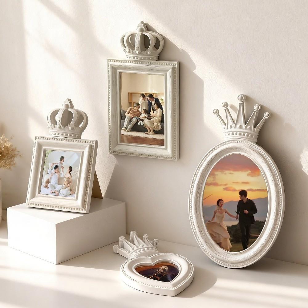 Non-Stick Photo Frame Silicone Mold Crown Design Epoxy Resin Mold Plaster Ornament Mold Home Decor