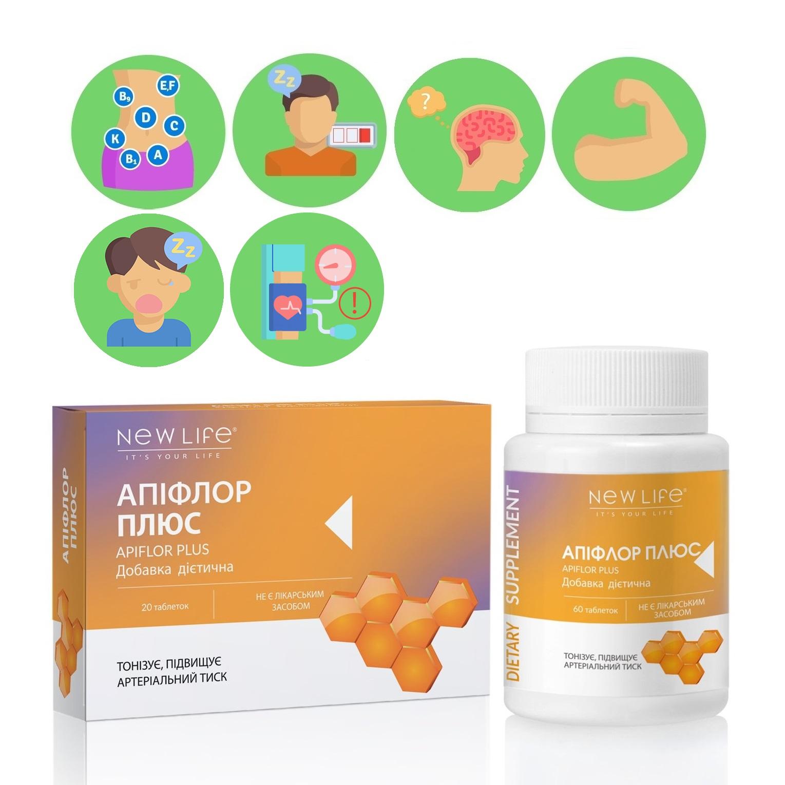 Integratore alimentare Apiflor Plus New Life (tonifica, regola la pressione sanguigna)