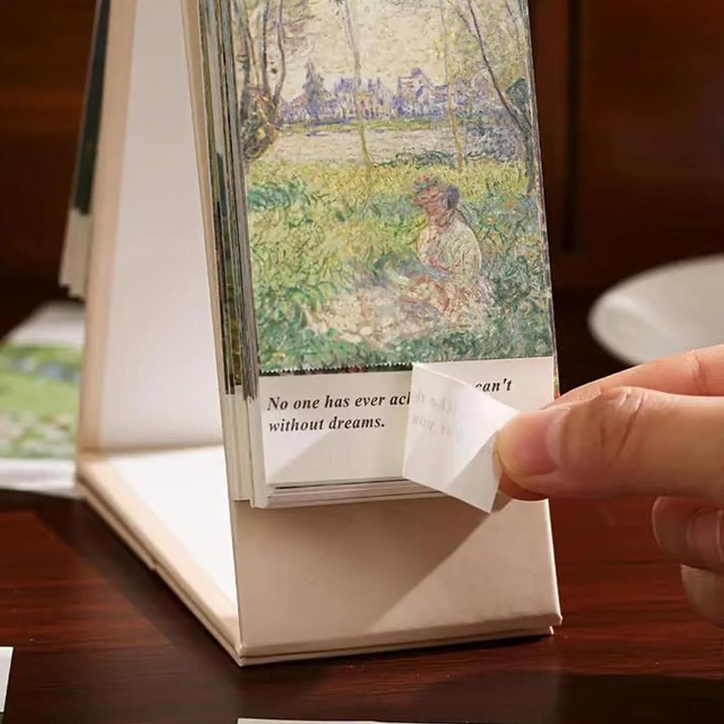 2026 Tischkalender Mini-Klappkalender Retro Europäischer Stil Ölgemälde Kalender Bürobedarf Elegante Geschenke für Freundin