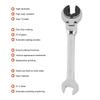 Flex Head Ratchet Combination Wrench 12mm Flare Nut Flex Gear Wrench Flexible Head Gear Wrench for Fuel, Brake, Air Conditioning Pipe Nuts 72 Teeth Op