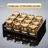 OLOEY 70ML Glass Baijiu Cup Set with 12-Hole Rack