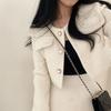 French Chic Pearl Button Tweed Skirt Set: Spring/Autumn 2026 Collection - Women's Round Neck Jacket & Short Skirt Two-Piece.