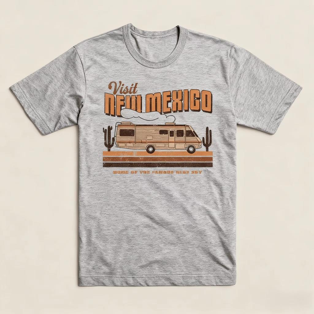 Breaking Bad New Mexico Printed Casual Fashion Summer Tshirt Men and Women Loose Oversized Retro Cotton Tshirt Street Wear