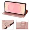 Coque de Protection - BOOLING - pour Samsung Galaxy S25 FE - Rabat Antichoc Synthécuir Relief Floral Rose