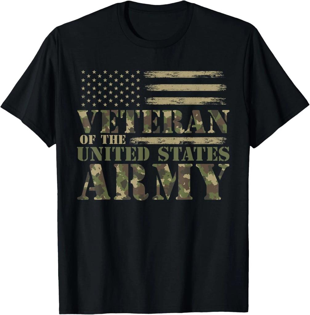 Veteran Of The United States Army Camouflage US Flag Veteran T- Shirt