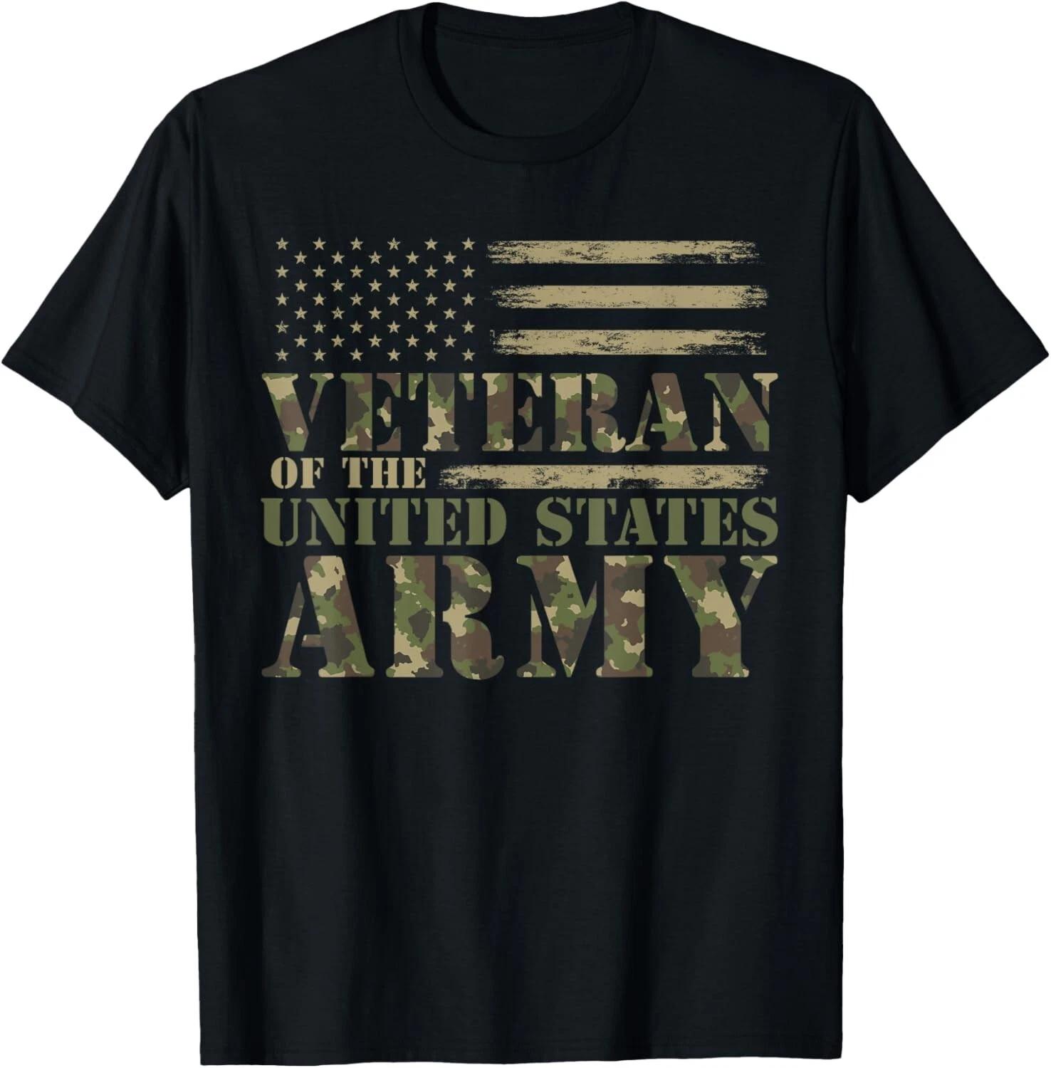 Veteran Of The United States Army Camouflage US Flag Veteran T- Shirt S