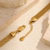 Mesh Link Chain Stainless Steel Bracelet for Women, 3mm/4mm/6mm Gold Plated Italian Chain Wristband Gift Jewelry, Non Tarnis