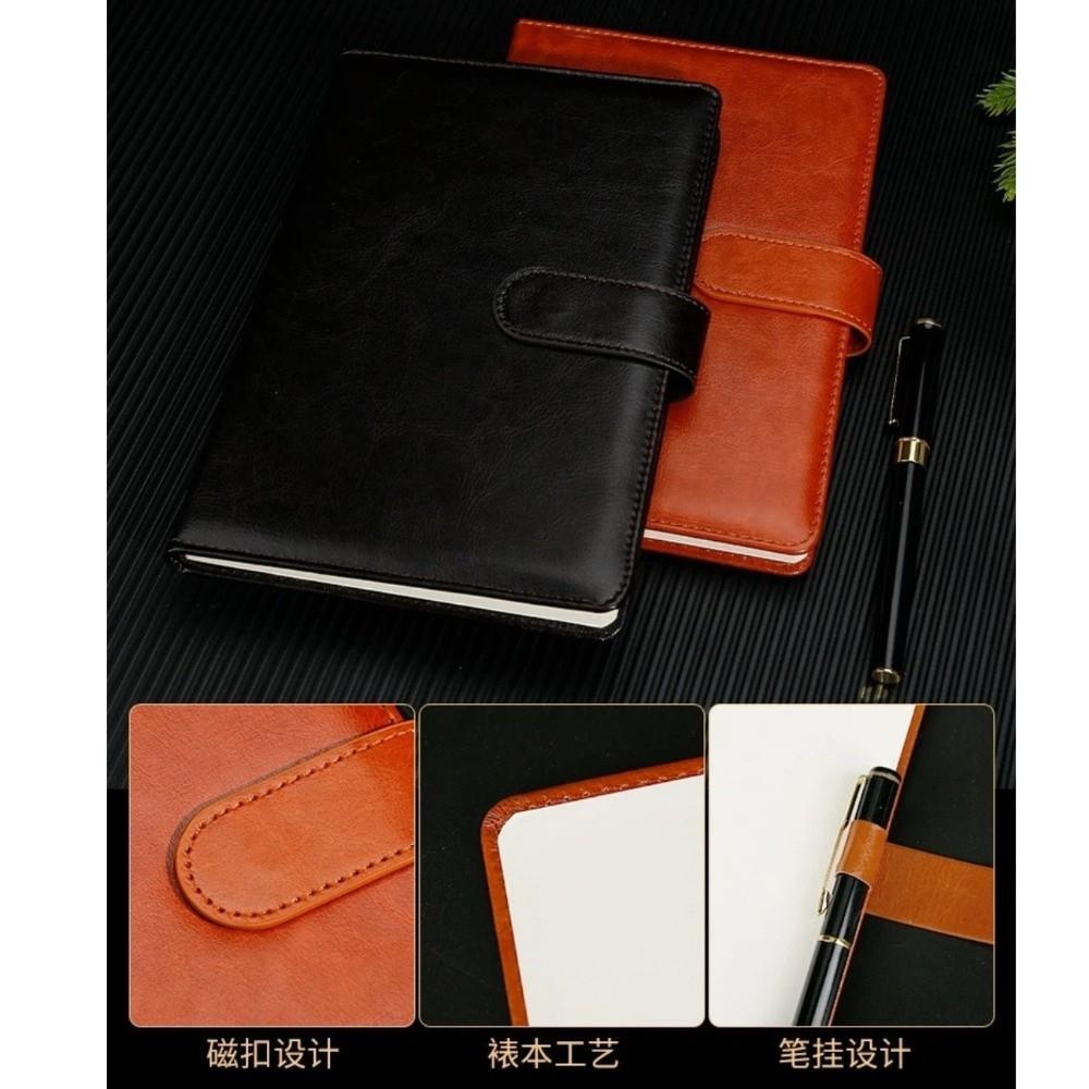 A5 Business Notebook PU Leather Hardcover Notebook Simple Meeting Record Book  Office Stationery