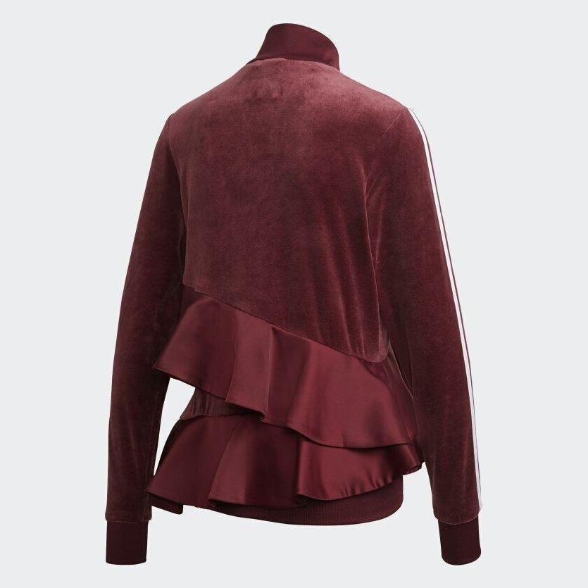 adidas Originals Samtgefühl Mantel Damen Bordeauxrot FT9884