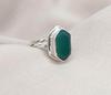Green Onyx Hexagon Ring: 925 Sterling Silver, Handmade Jewelry