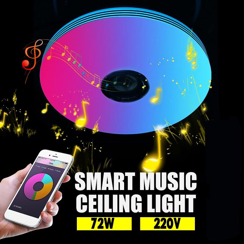 Music RGB Led Ceiling Light Lamp Flush Mount Round Music APP Bluetooth Speaker Smart Ceiling Lamp 36W/72W