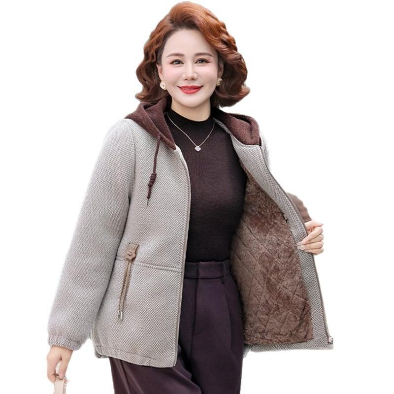 Leichte Winter Nerz Fleece Wolljacke Kapuzenjacke Winter Damen Fleece dicker