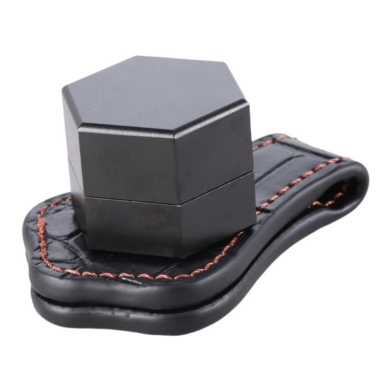 

Hexagon Billiard Chalk Holder Leather Chalk Bag with Magnetic Belt Clip Chalk Holder for Pool Billiards Snooker 1