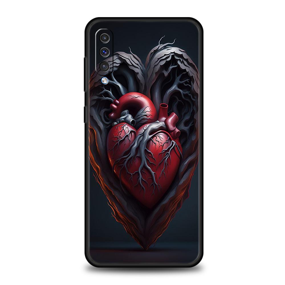 

Mechanical Heart Phone Case for Samsung Galaxy A24 A13 A53 A73 A33 A22 A12 A02 A03 A05 A70 A50 A10 A20 5G Silicone Cover Shell Samsung A20