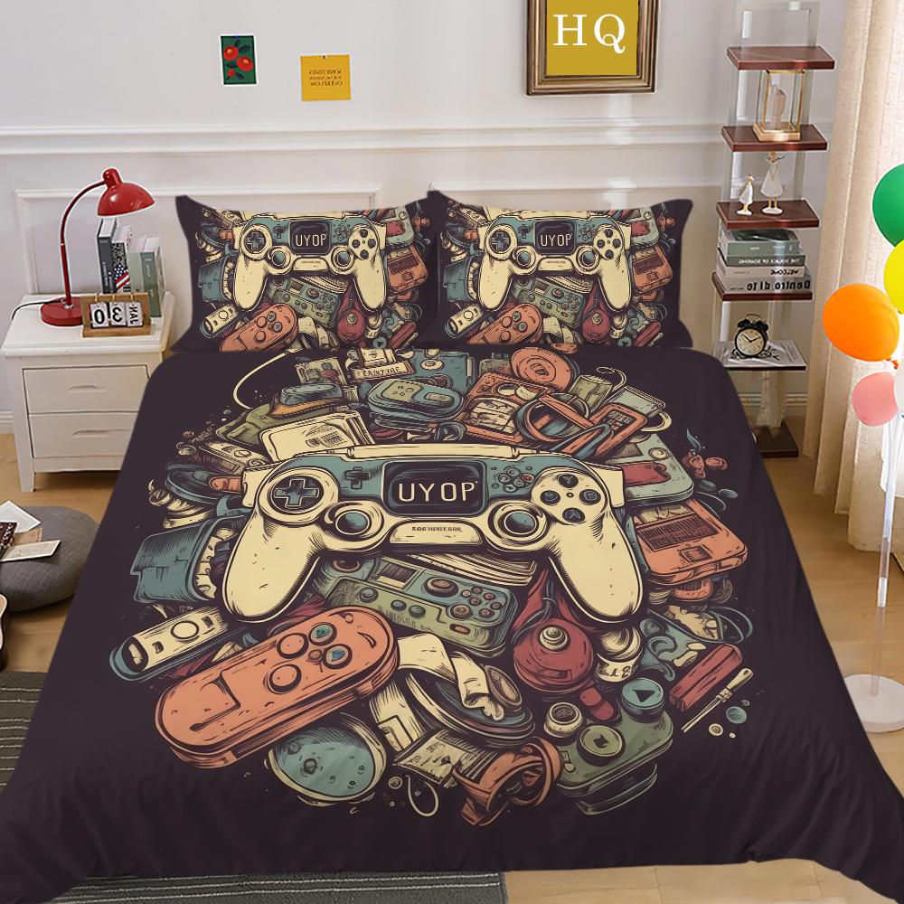 3D Game Console Printing Bedding Set Twin Size Bed Set Cover Children Fashion Design Pillowcase High Quality Bedspread
